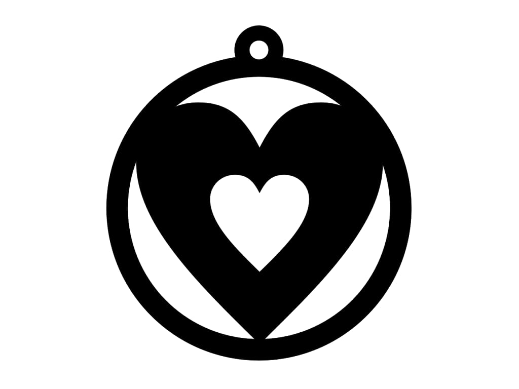 Laser Cut Heart Christmas Hanging Ornament