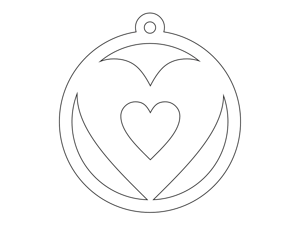 Laser Cut Heart Christmas Hanging Ornament