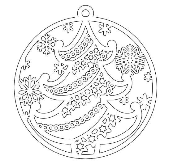Laser Cut intricate Christmas Tree Ornament