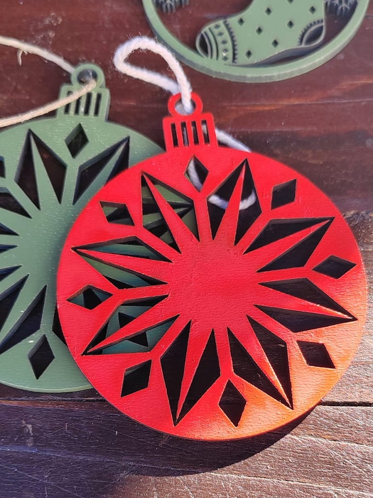 Laser Cut Floral Snowflake Christmas Ornament
