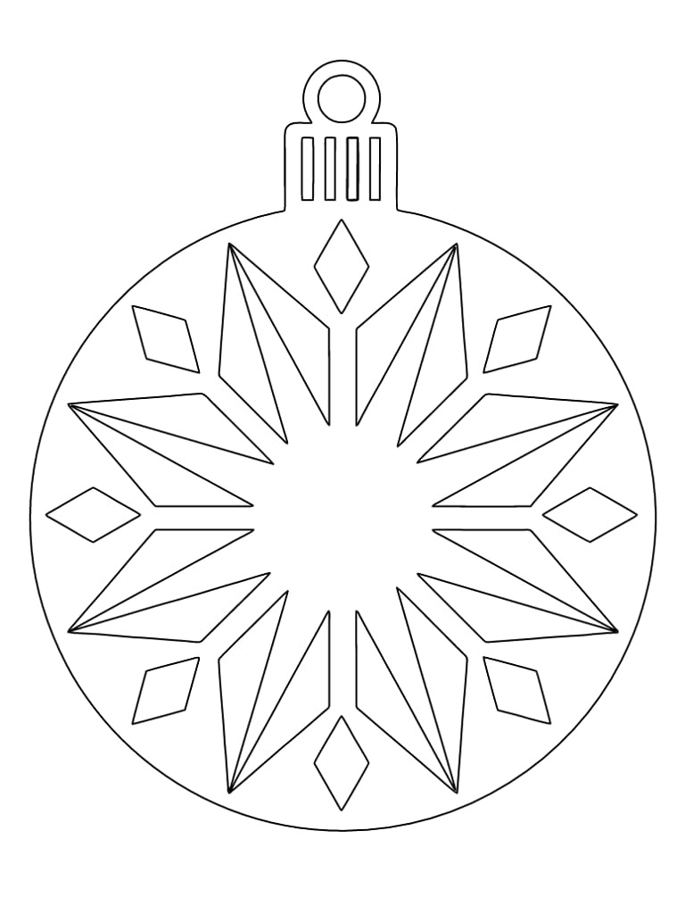 Laser Cut Floral Snowflake Christmas Ornament