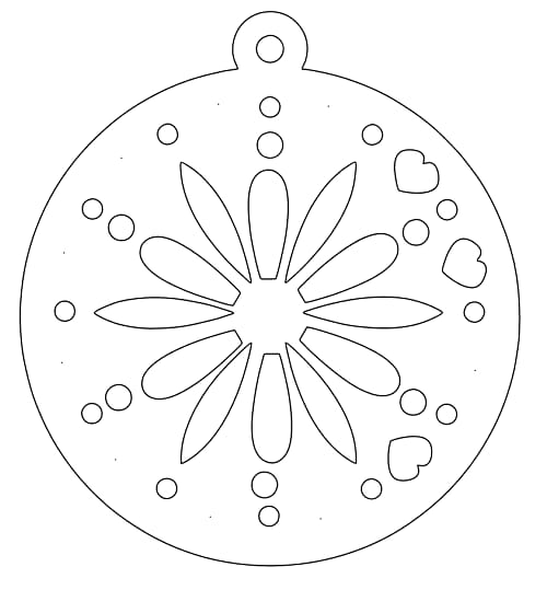 Laser Cut Floral Pattern Christmas Ornament