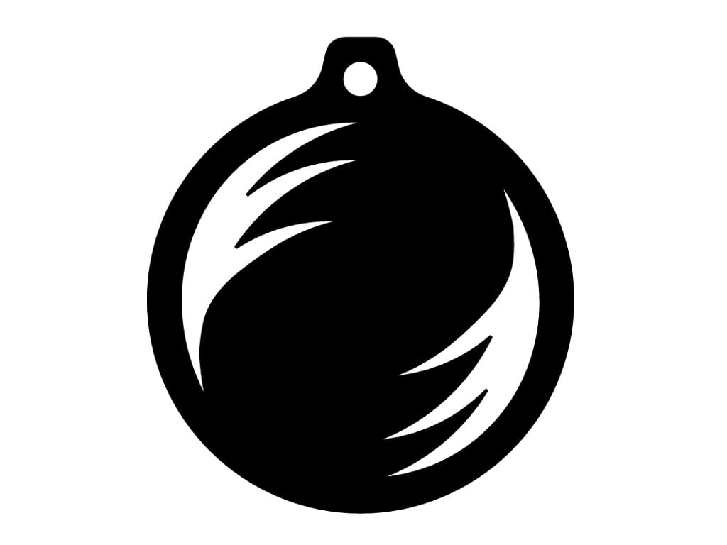 Laser Cut Abstract Design Christmas Ornament
