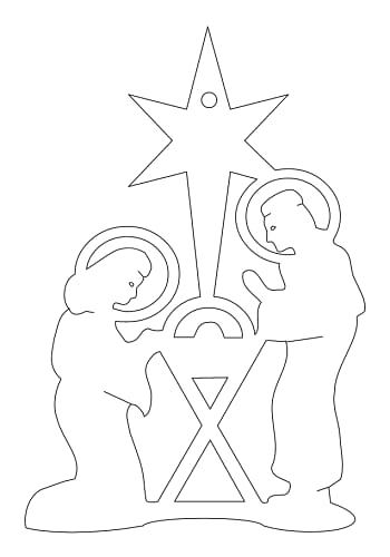 Laser Cut Nativity Scene Christmas Ornament