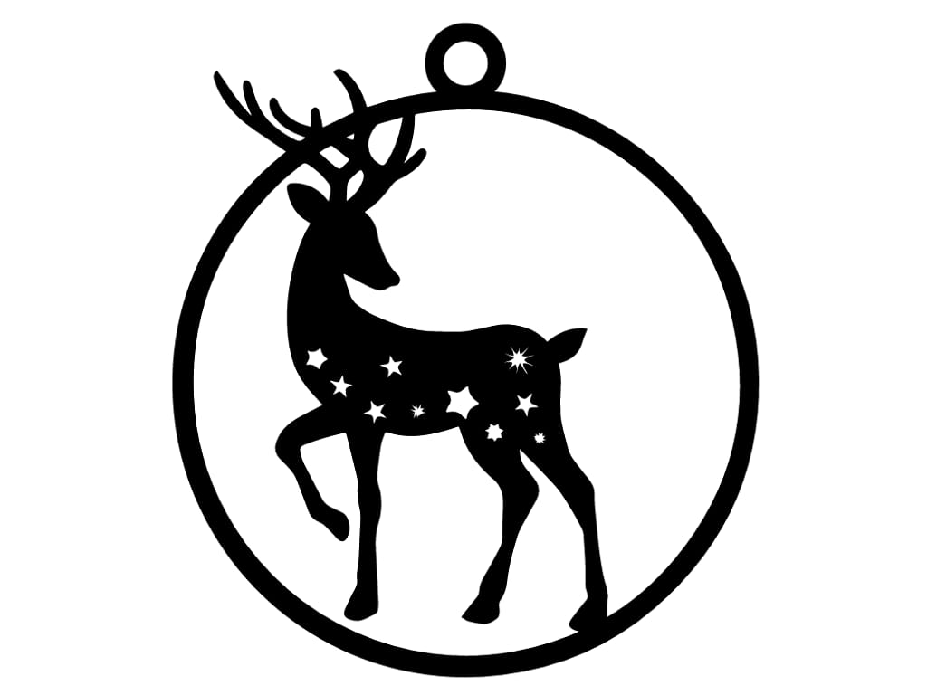 Laser Cut Decorative Christmas Reindeer Ornament