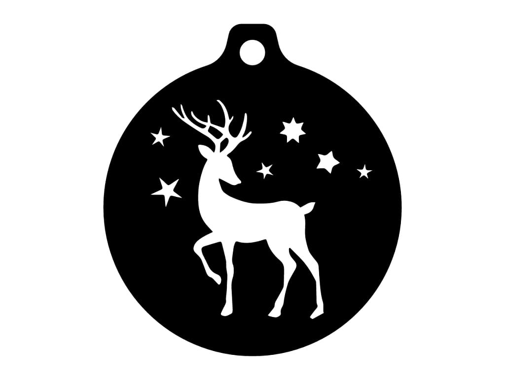Laser Cut Reindeer Christmas Bauble Festive Ornament