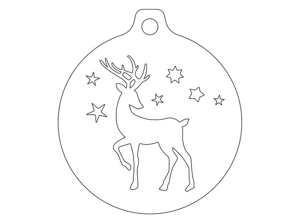 Laser Cut Reindeer Christmas Bauble Festive Ornament
