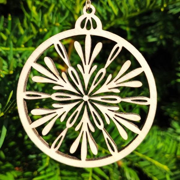 Laser Cut Hanging Snowflake Christmas Bauble CDR DXF SVG File Free ...