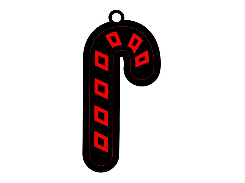 Laser Cut Candy Cane Christmas Tree Bauble