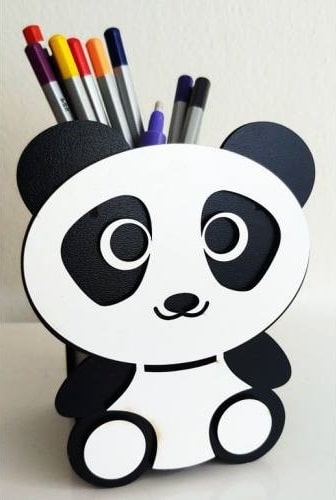 Cute Panda Pen Holder Box for Kids Laser Cut CDR File Free Download | Vecty