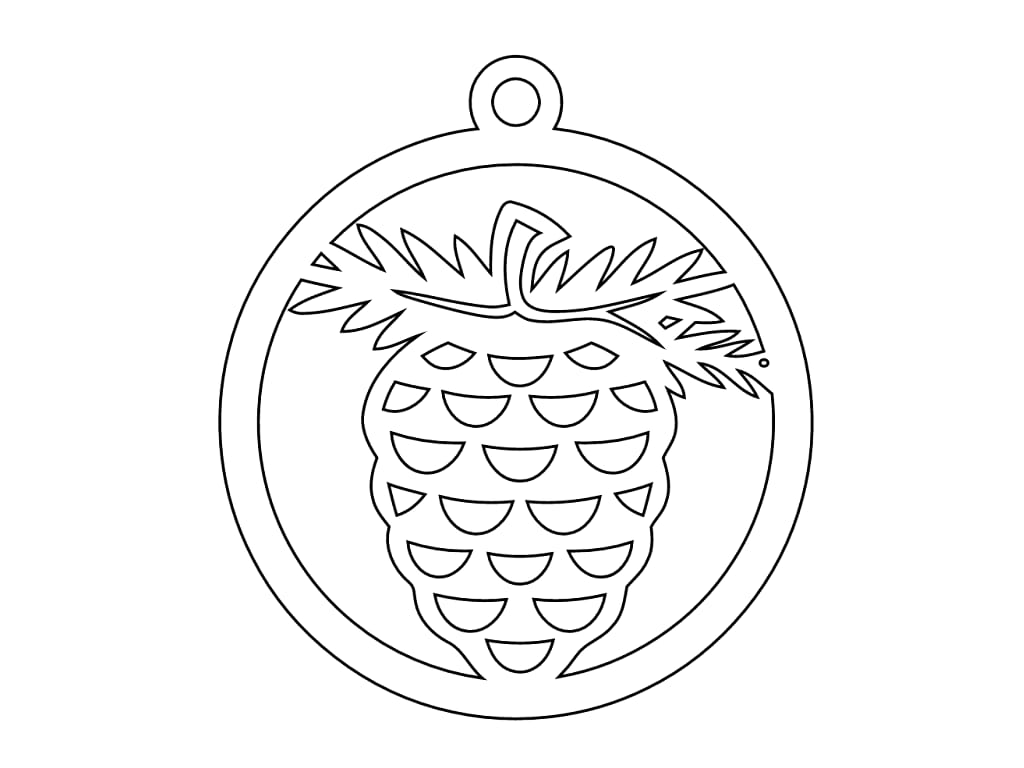 Laser Cut Pine Cone Christmas Ornament