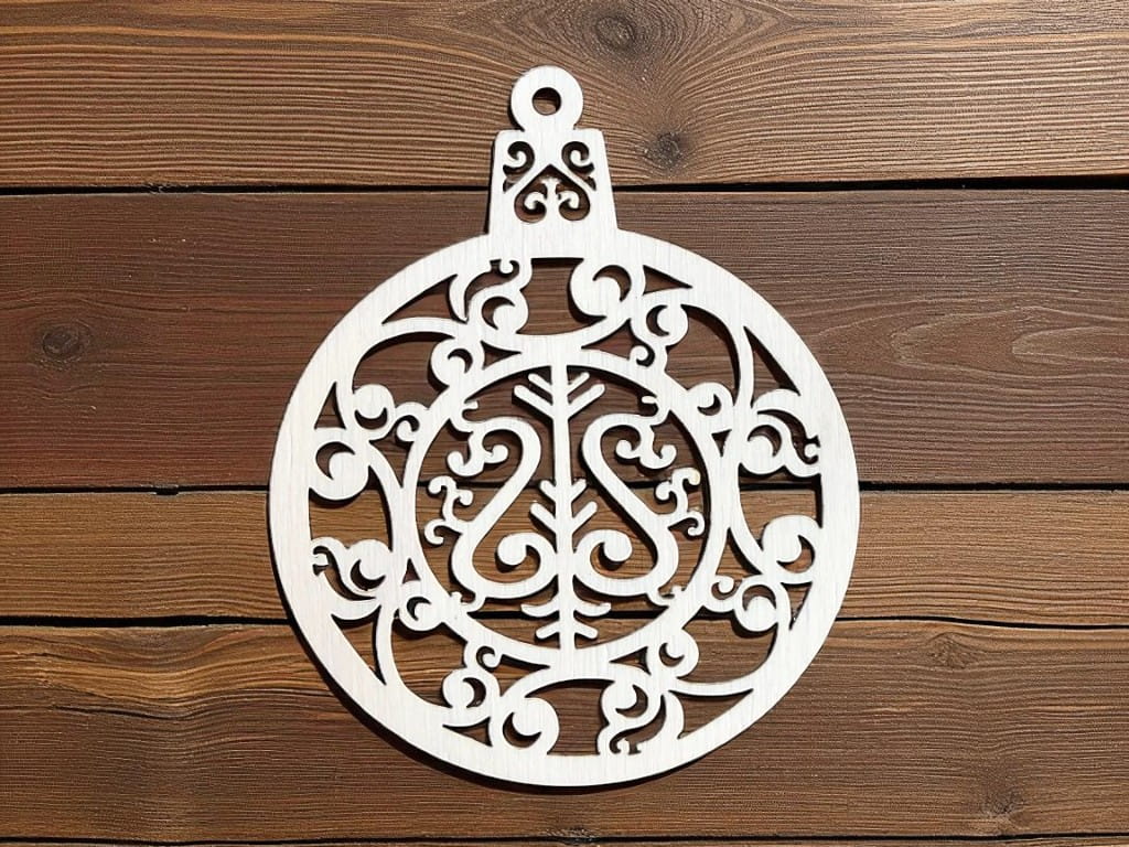 Laser Cut Intricate Christmas Hanging Ornament