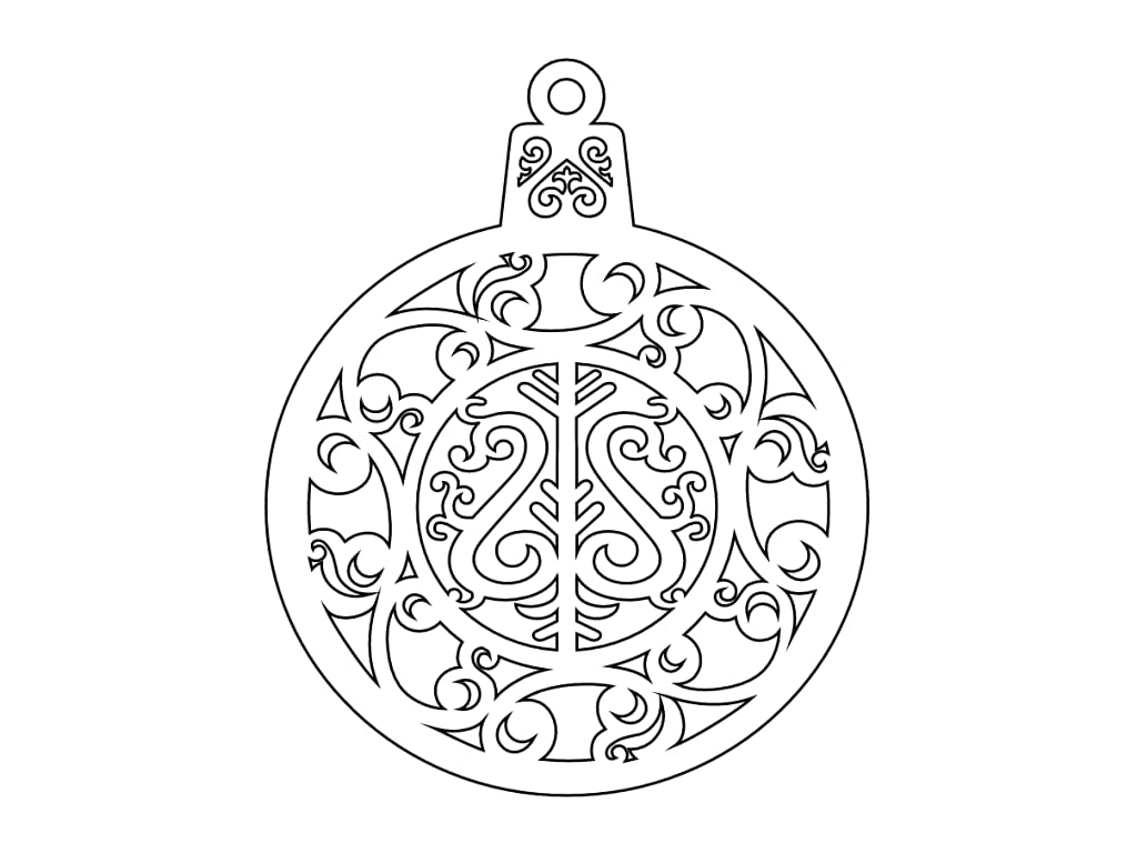 Laser Cut Intricate Christmas Hanging Ornament