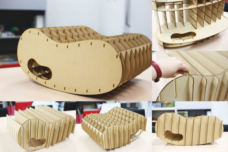 Laser Cut Parametric Rocking Chair Wood Model