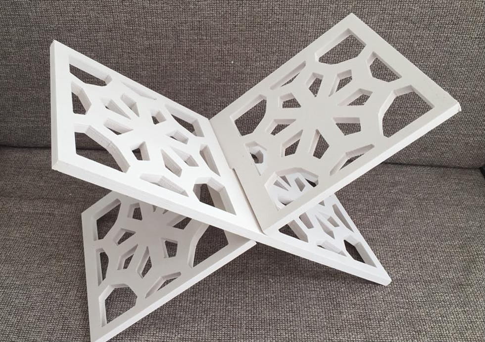 Laser Cut Foldable Wooden Book Stand Quran Rehal