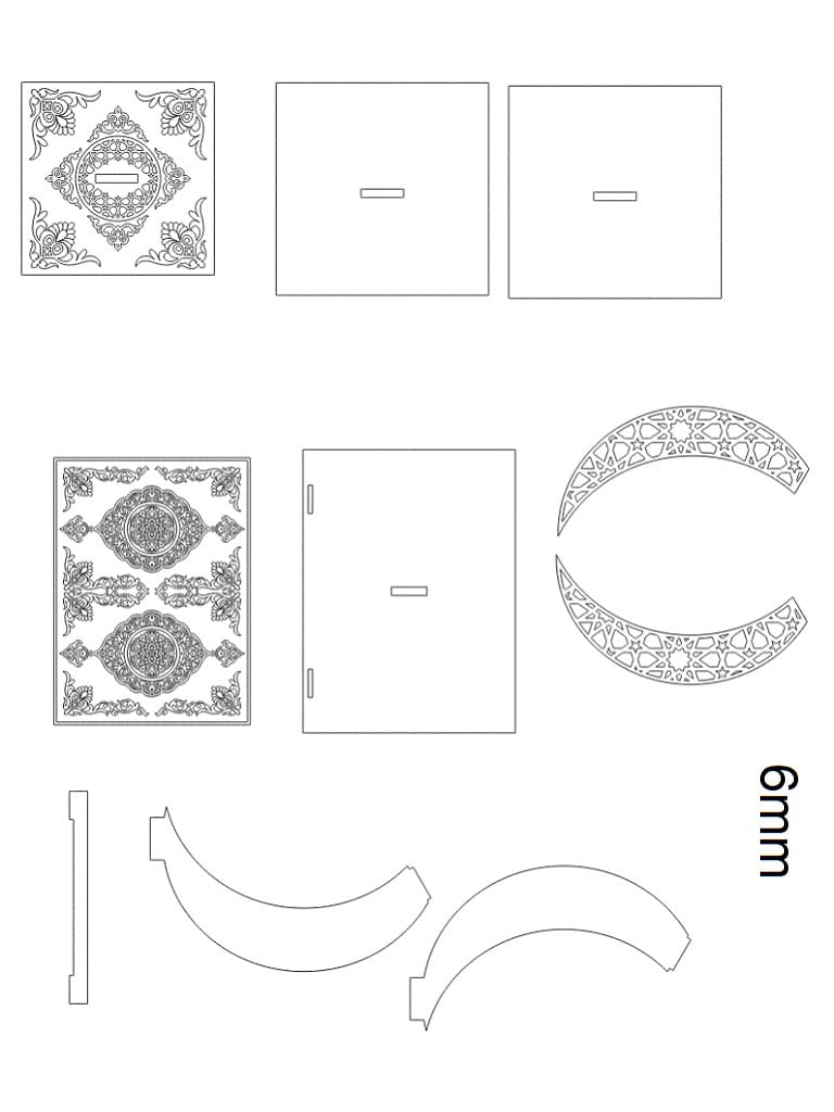 Laser Cut Ornate Wooden Quran Reading Stand