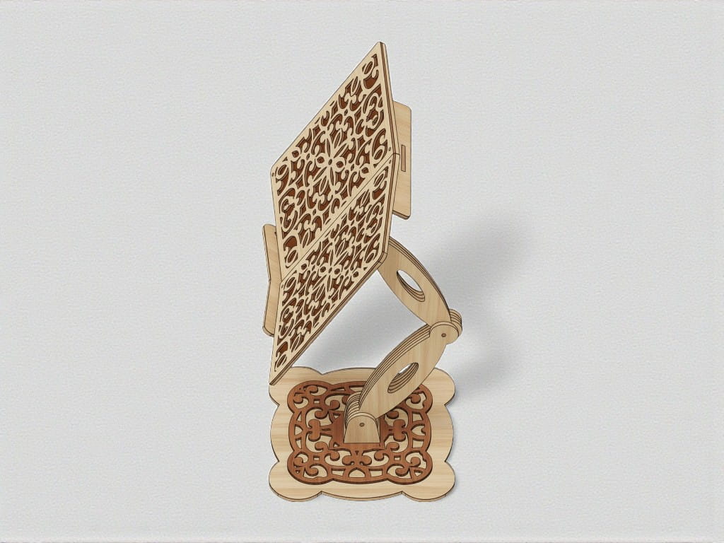 Laser Cut Height Adjustable Wooden Quran Stand