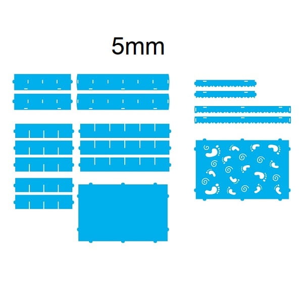 Laser Cut Multi Purpose Storage Box with Footstep Cutouts on Lid