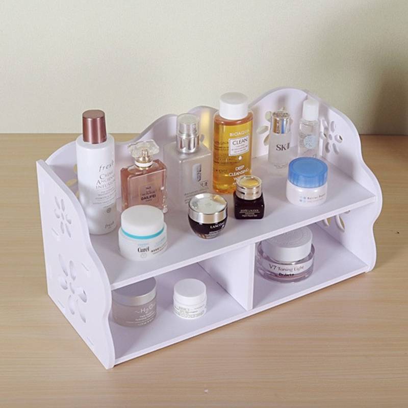 Laser Cut Two Tier Cosmetic Storage Organizer Desk Rack
