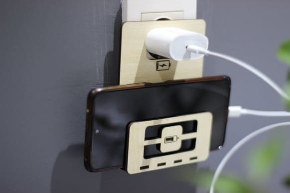 Laser Cut Wooden Phone Holder Socket Charging Stand