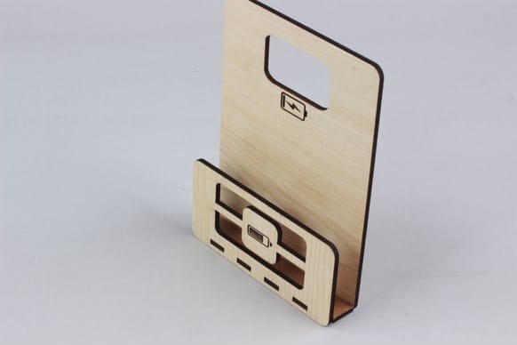 Laser Cut Wooden Phone Holder Socket Charging Stand