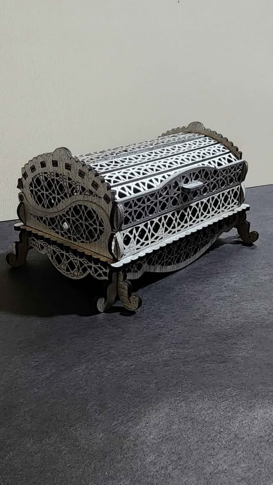 Laser Cut Vintage Intricate Jewelry Box Keepsake Trinket Box