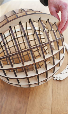 Laser Cut Wooden Hemmesphere Pendant Light