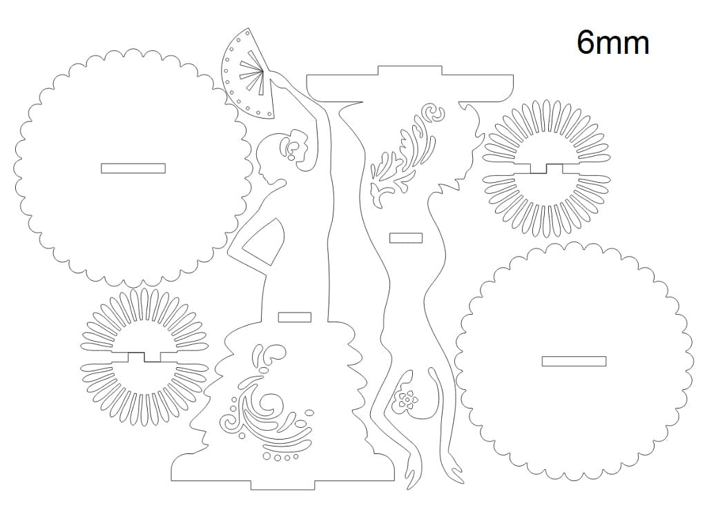 Laser Cut Dancing Lady Napkin Holder Two Styles