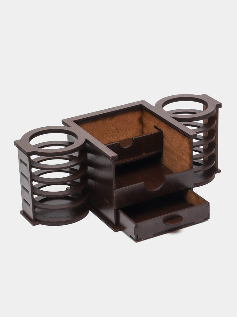 Laser Cut Pencil and Sticky Notes Holder Office Desk Organizer