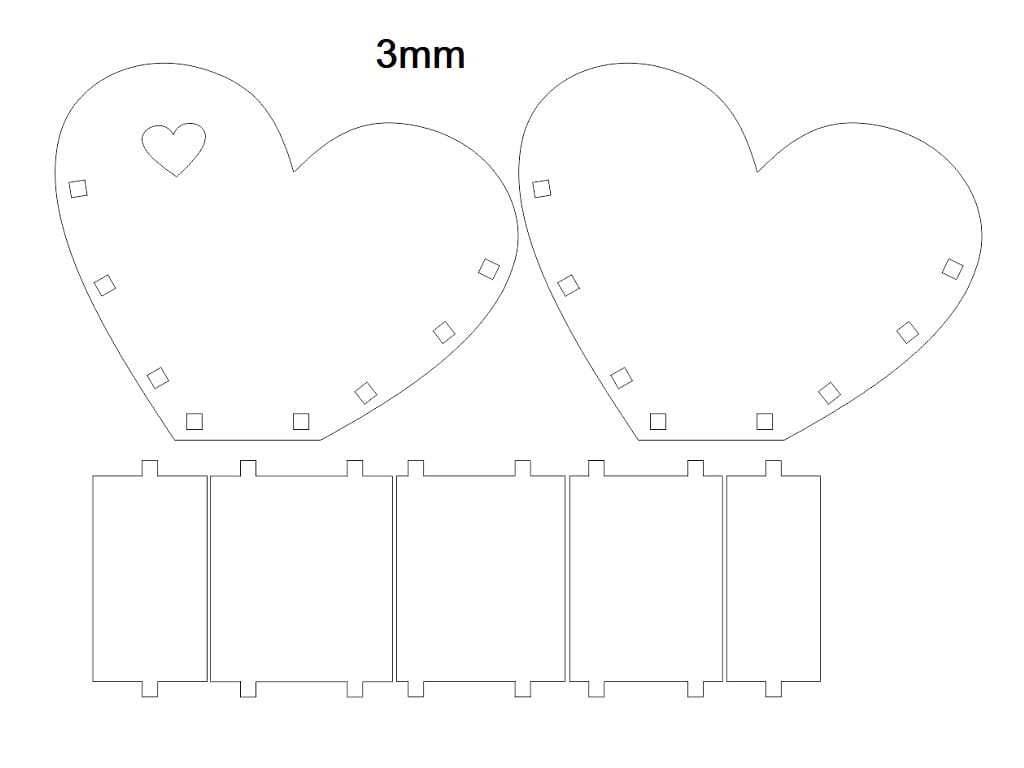 Laser Cut Heart Flower Gift Basket for Valentine Day