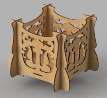 Laser Cut Wooden Flower Arrangement Box