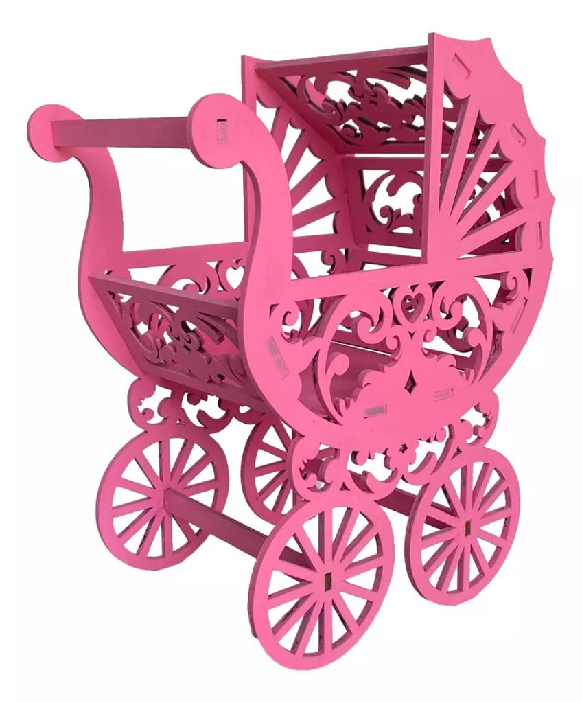 Laser Cut Baby Shower Carriage Centerpiece
