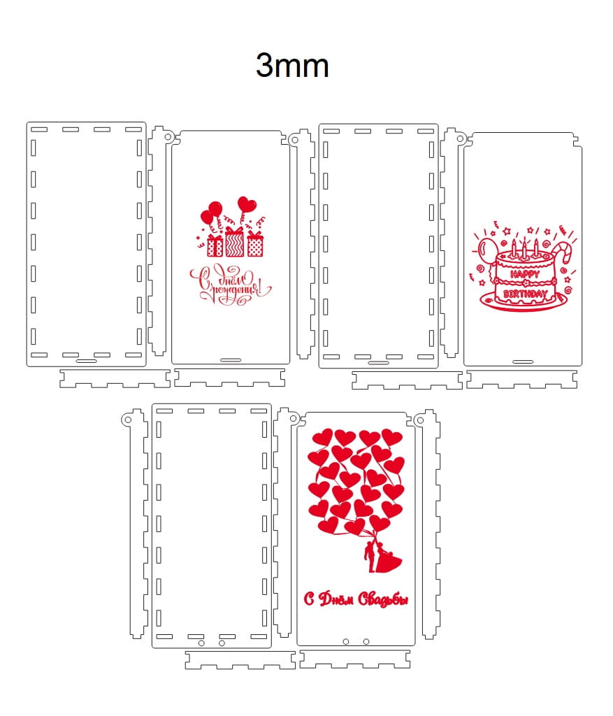 Laser Cut Wooden Birthday Money Envelope Cash Holder
