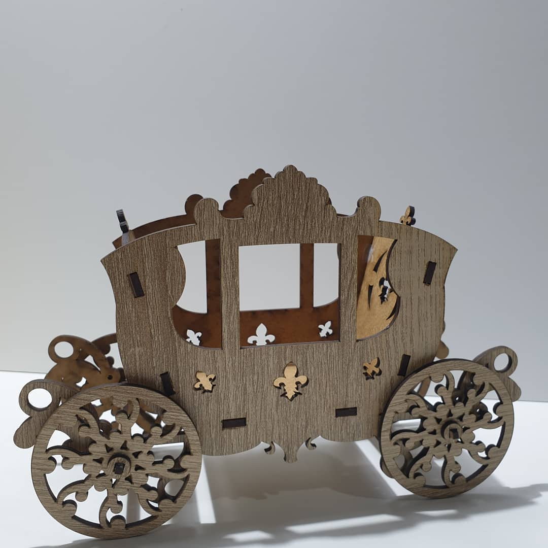 Laser Cut Coach Carriage Flower Basket