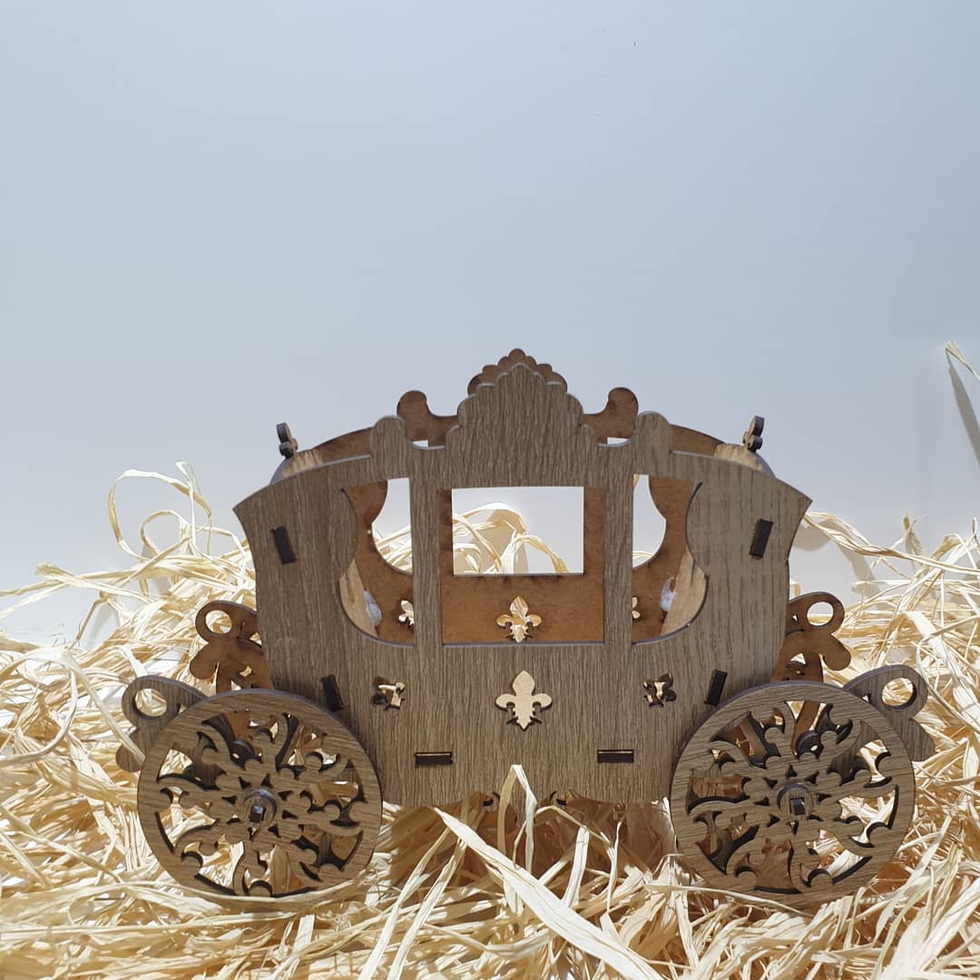 Laser Cut Coach Carriage Flower Basket
