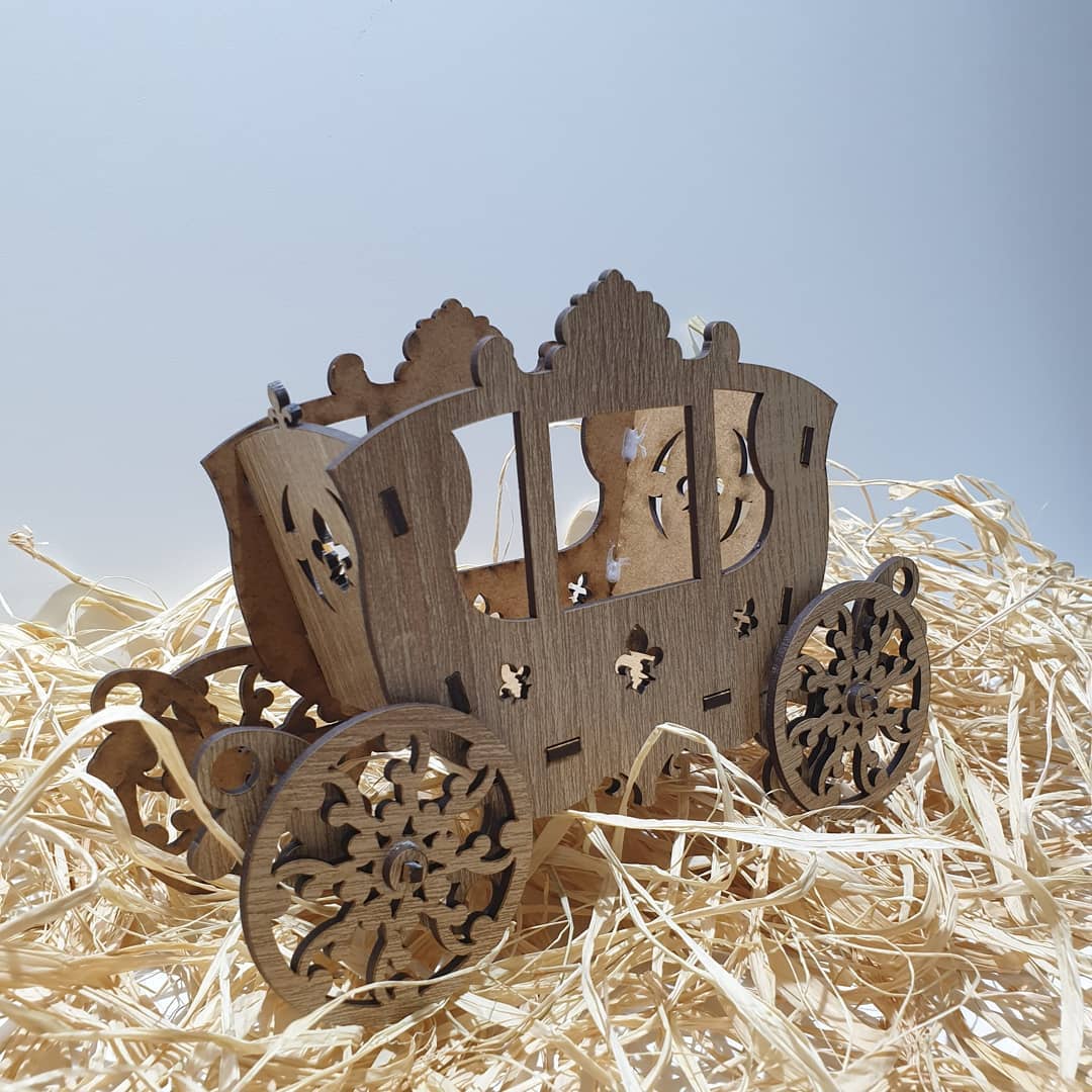 Laser Cut Coach Carriage Flower Basket
