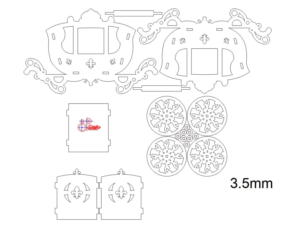 Laser Cut Coach Carriage Flower Basket