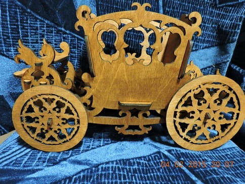 Laser Cut Horse Drawn Carriage Centerpiece