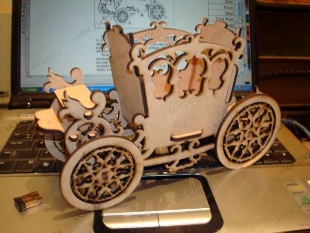 Laser Cut Horse Drawn Carriage Centerpiece