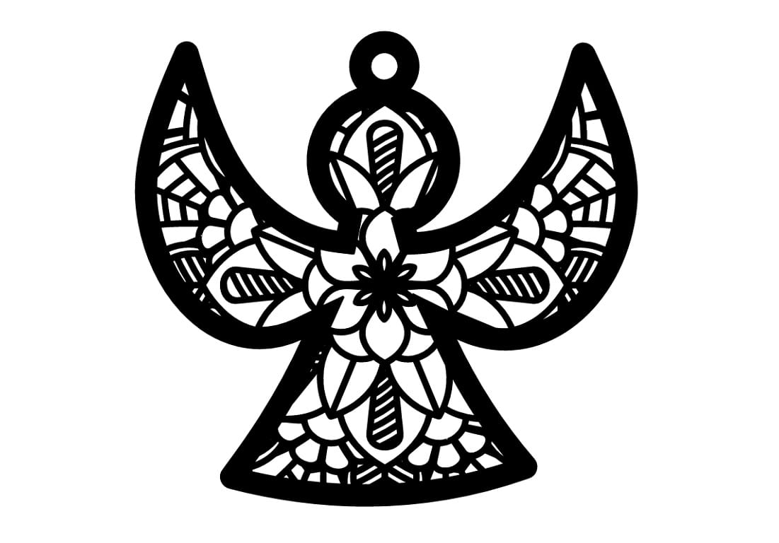 Laser Cut Intricate Angel Christmas Ornament