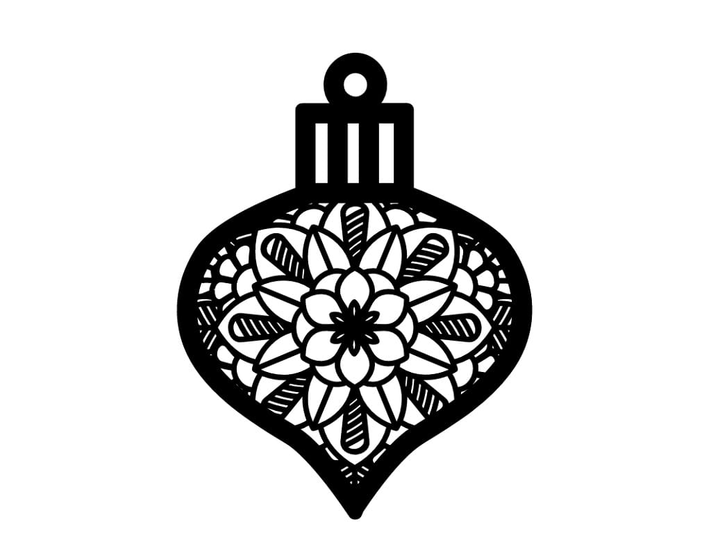 Laser Cut Intricate Teardrop Christmas Ornament
