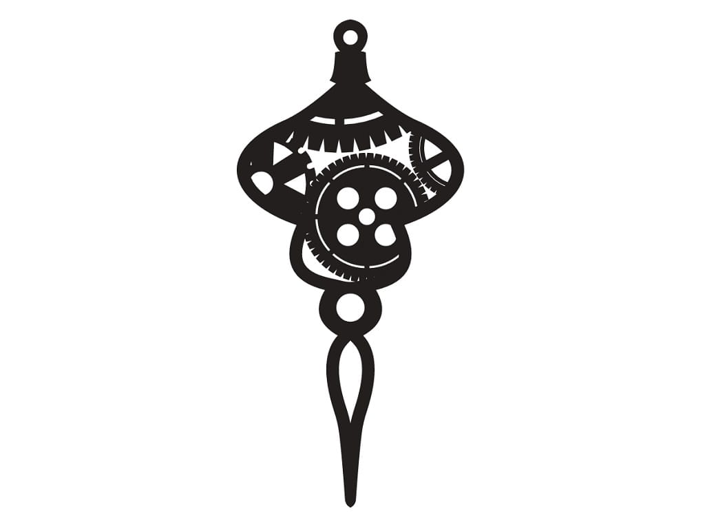 Laser Cut Steampunk Gears Style Christmas Pendant