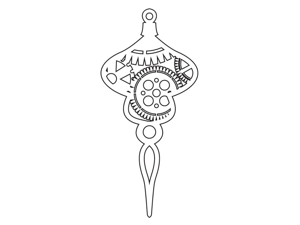 Laser Cut Steampunk Gears Style Christmas Pendant
