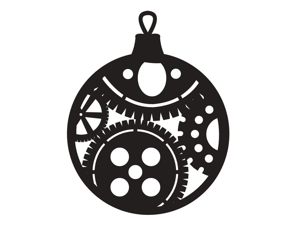 Laser Cut Christmas Ornament with Steampunk Gear Design