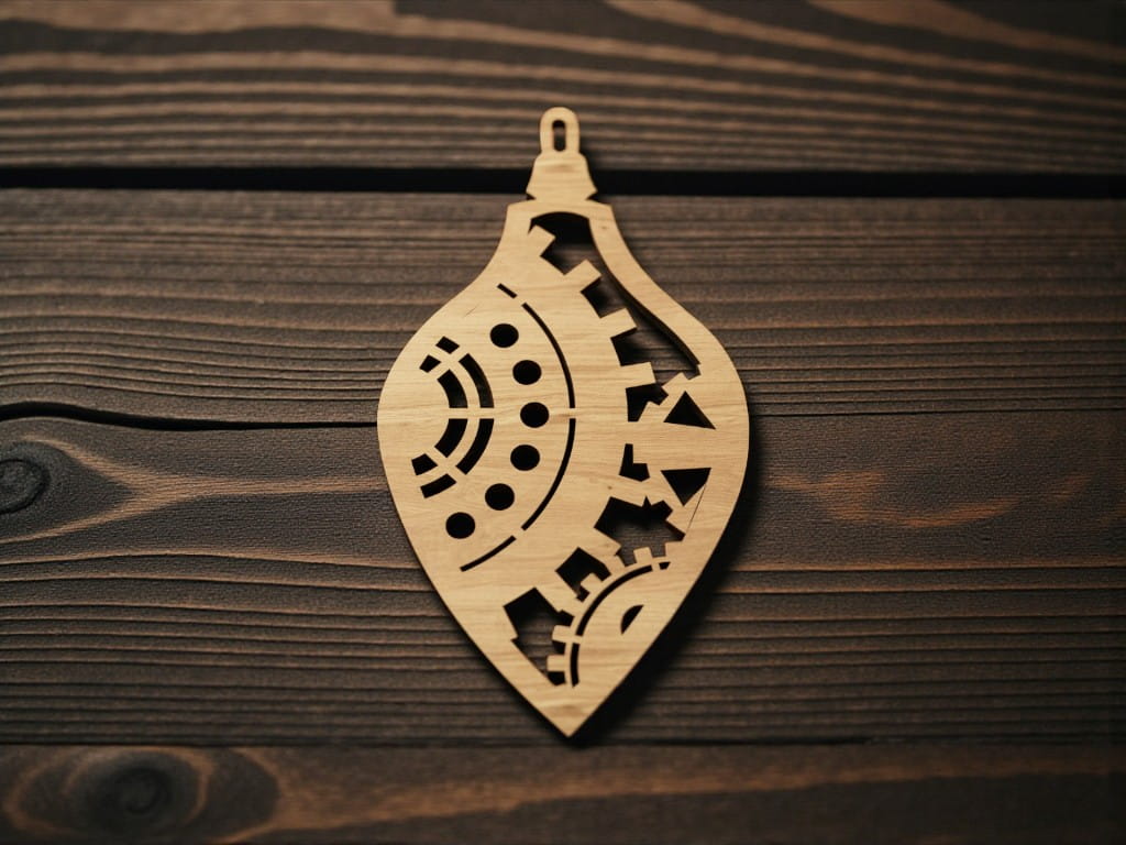 Laser Cut Steampunk Style Design Christmas Ornament