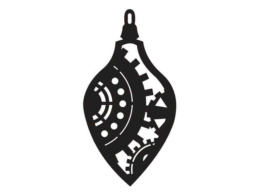 Laser Cut Steampunk Style Design Christmas Ornament