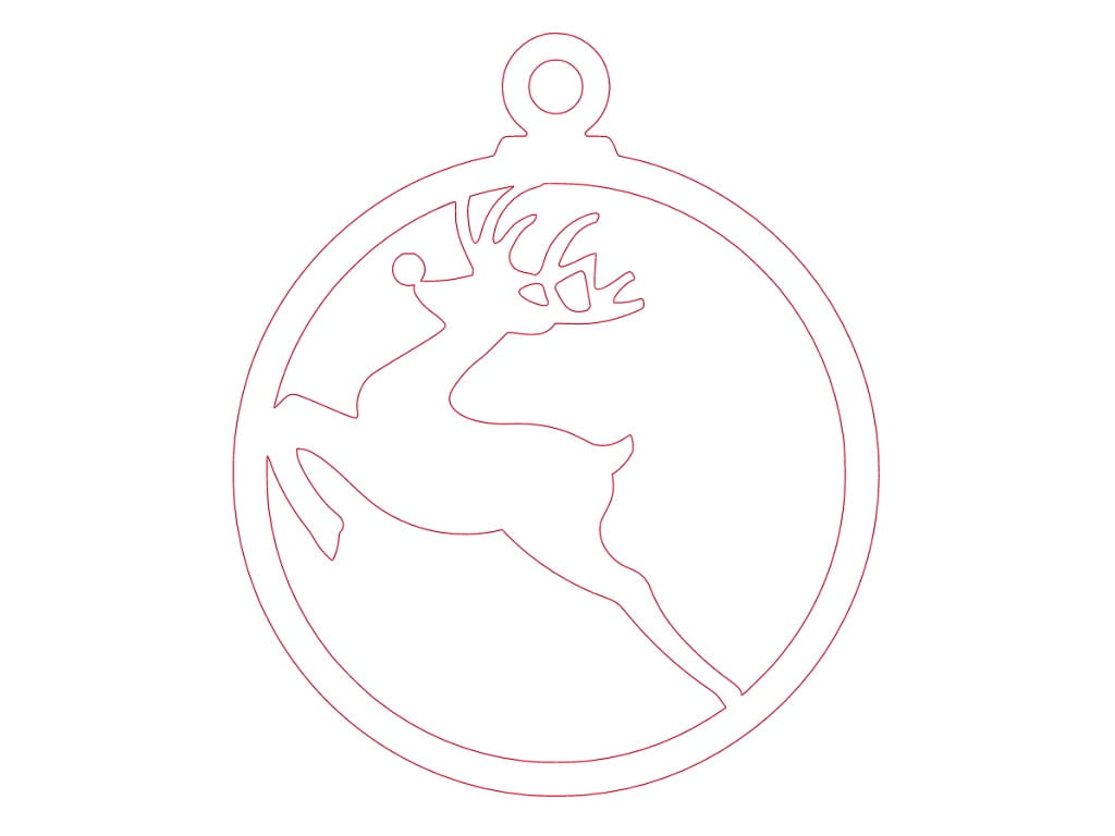Laser Cut Leaping Reindeer Christmas Ornament