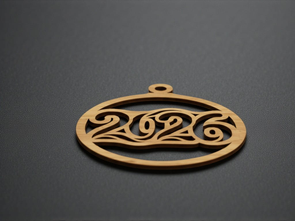 Laser Cut New Year Celebration 2026 Ornament