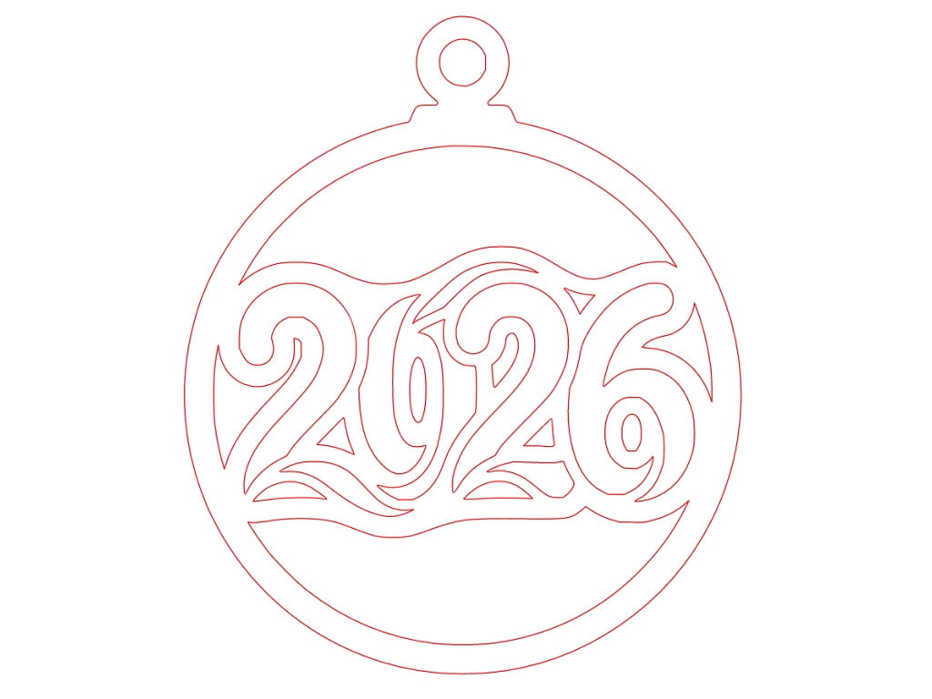Laser Cut New Year Celebration 2026 Ornament