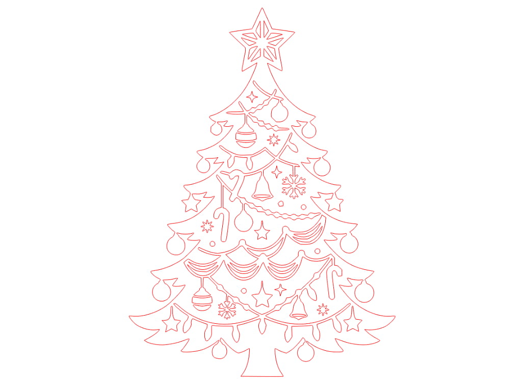 Laser Cut Intricate Christmas Tree Cutout Craft